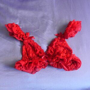 Sugar Thrillz Lace Red Bralette with Ruffle and Bow
